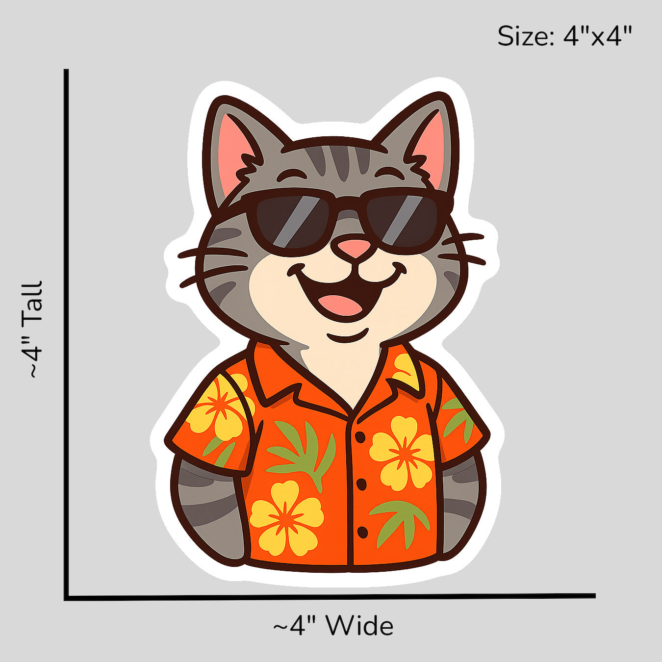 Tropical Gray Tabby - Size Reference Mockup
