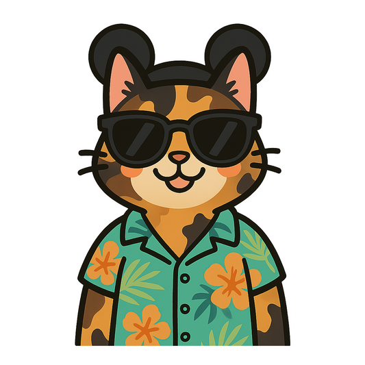 Magic Tortoiseshell Cat - Bordered Artwork