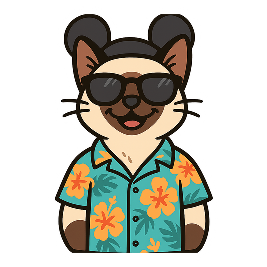 Magic Siamese Cat - Bordered Artwork