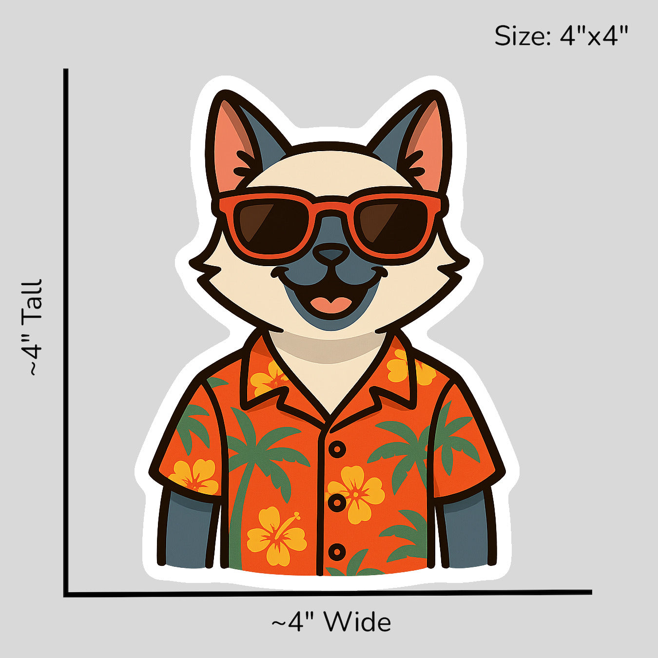 Tropical Blue Point Siamese - Size Reference Mockup