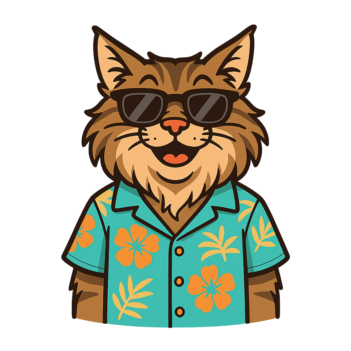 Tropical Maine Coon - Bordered Artwork