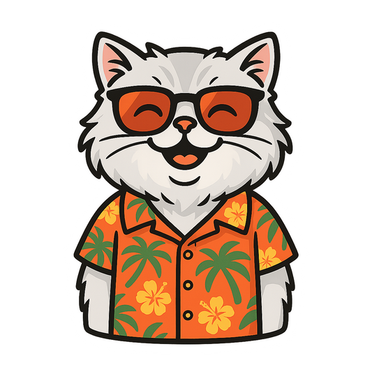 Tropical Persian Cat - Bordered Artwork
