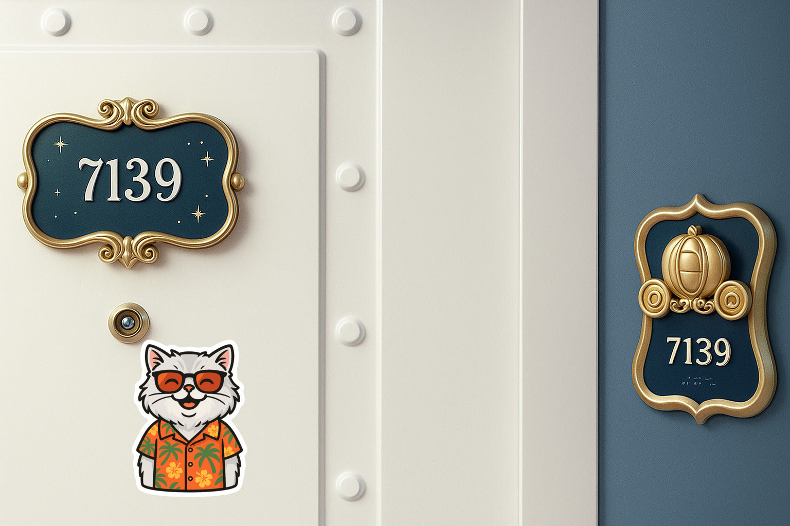 Tropical Persian Cat - Door Style 2 Mockup