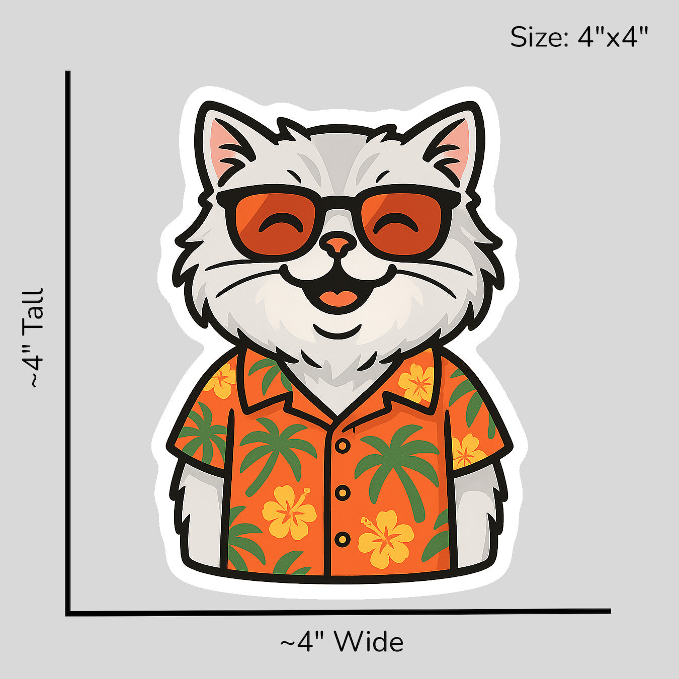Tropical Persian Cat - Size Reference Mockup