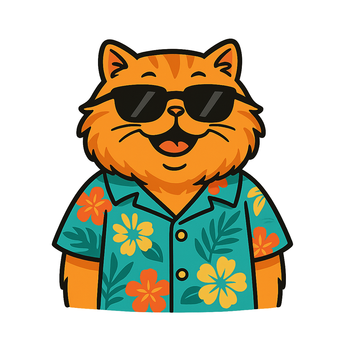 Tropical Orange Persian - Bordered Artwork