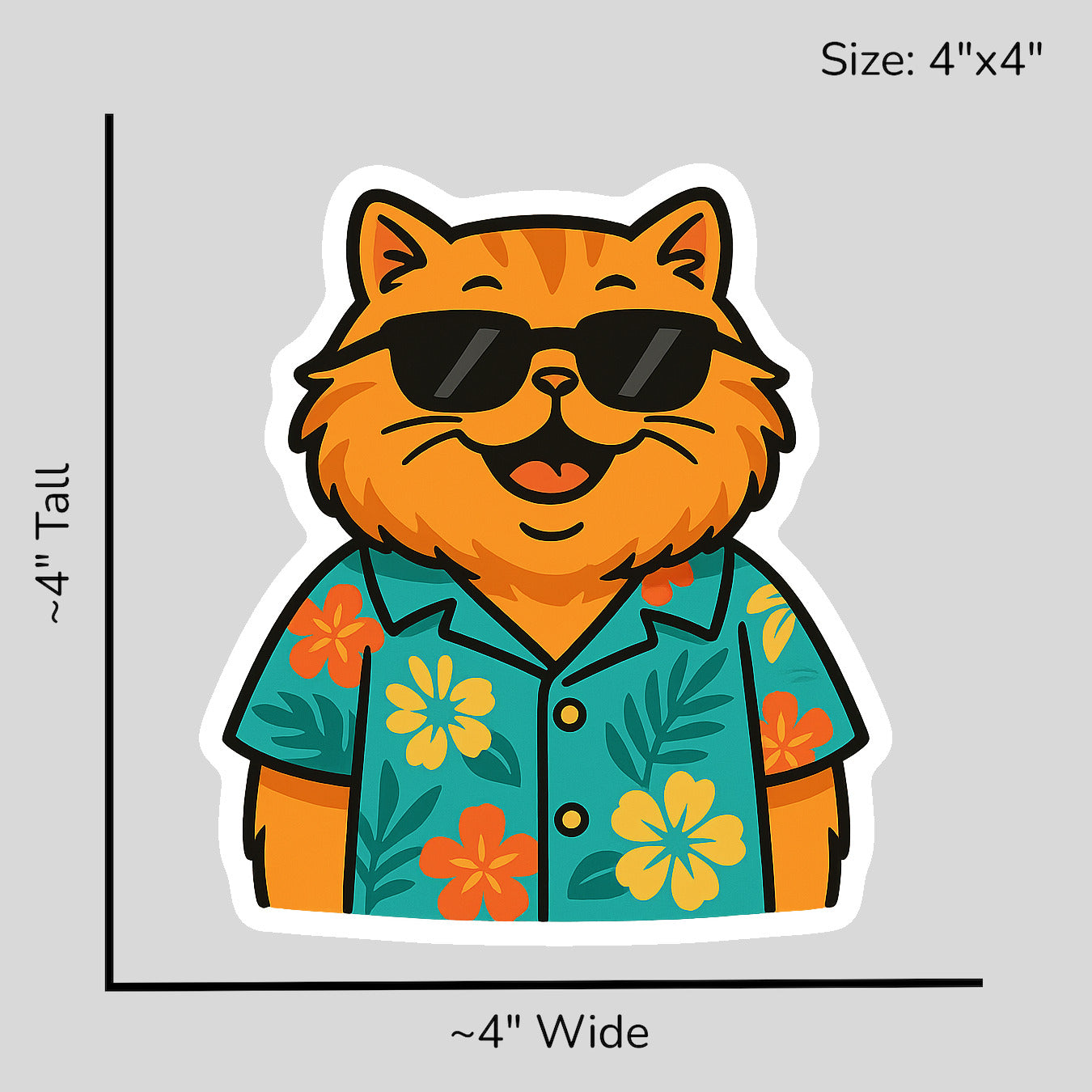 Tropical Orange Persian - Size Reference Mockup