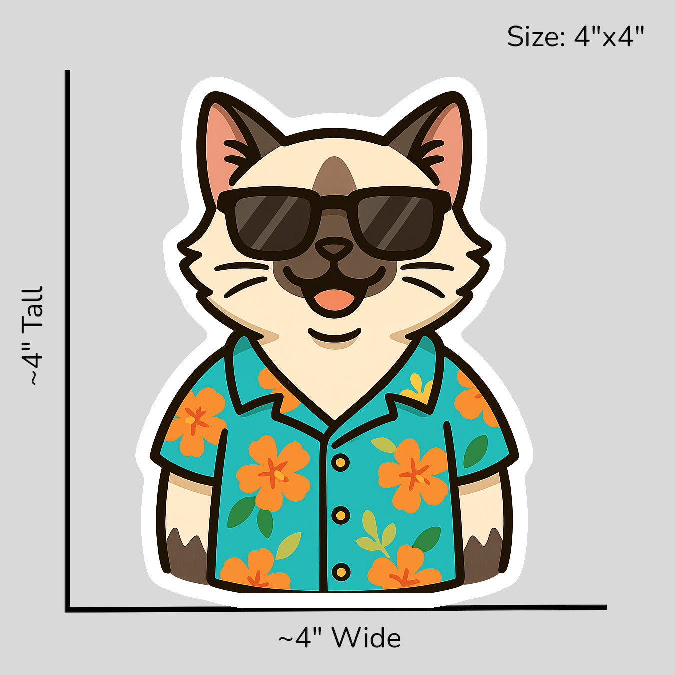 Tropical Ragdoll Cat - Size Reference Mockup