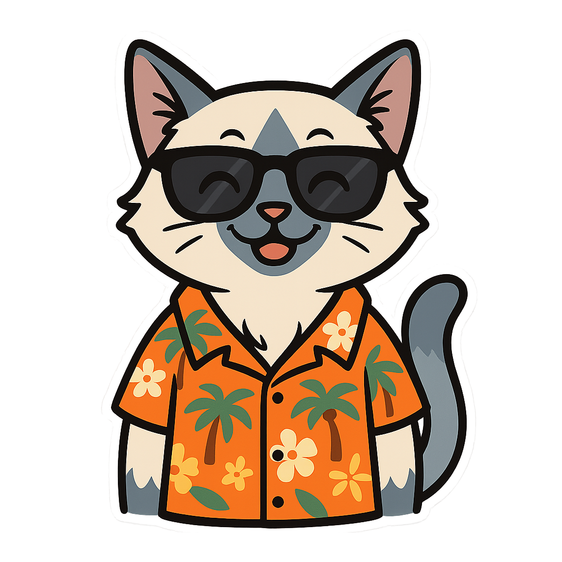 Tropical Blue Point Ragdoll - Bordered Artwork