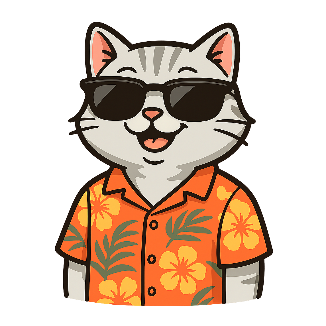 Tropical Silver British Shorthair - Bordered Artwork