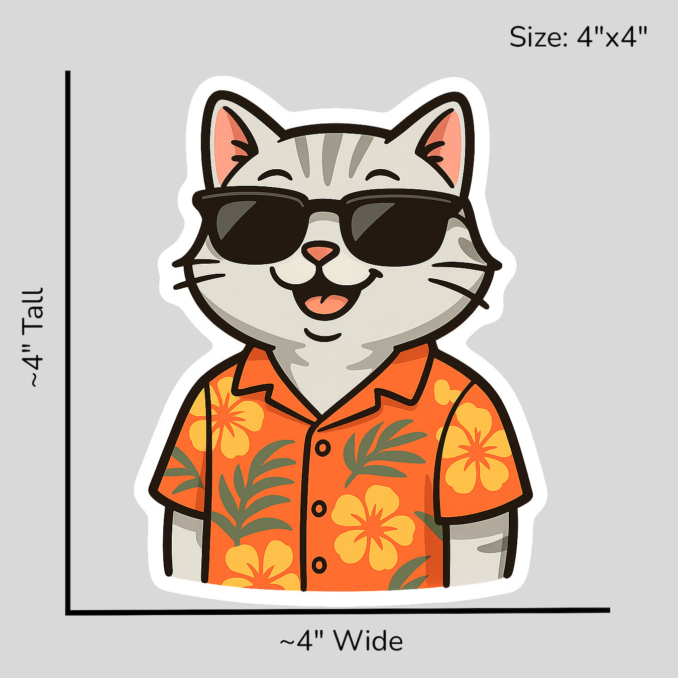 Tropical Silver British Shorthair - Size Reference Mockup
