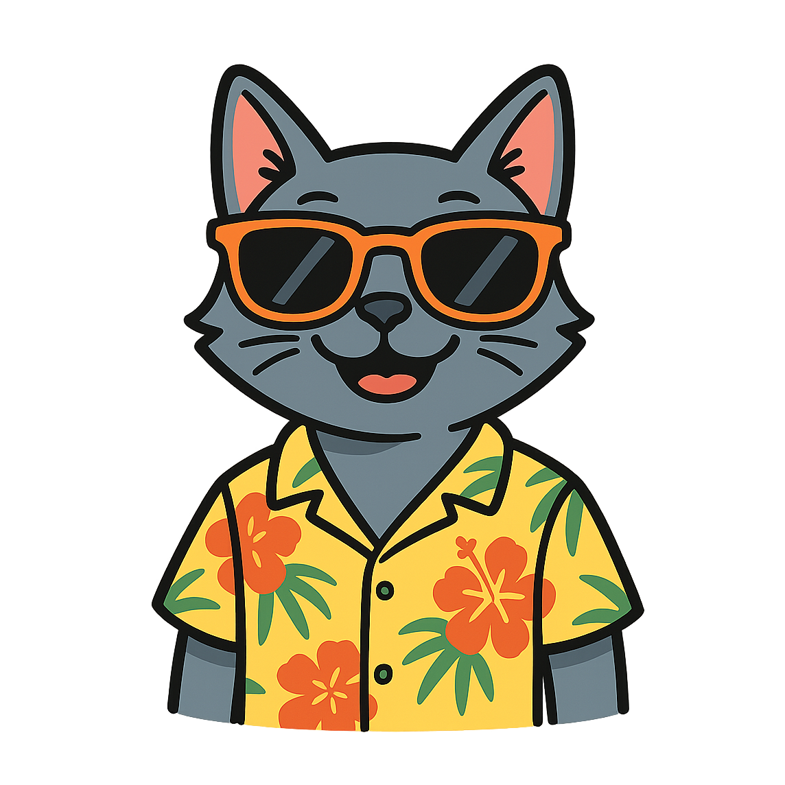 Tropical Russian Blue - Bordered Artwork