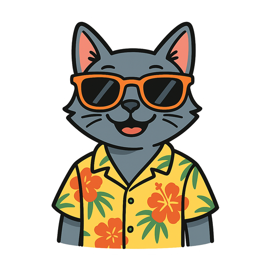 Tropical Russian Blue - Bordered Artwork