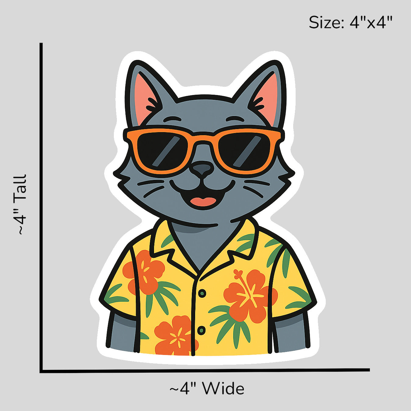 Tropical Russian Blue - Size Reference Mockup