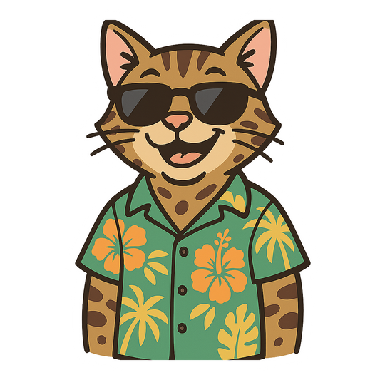 Tropical Bengal Cat - Bordered Artwork