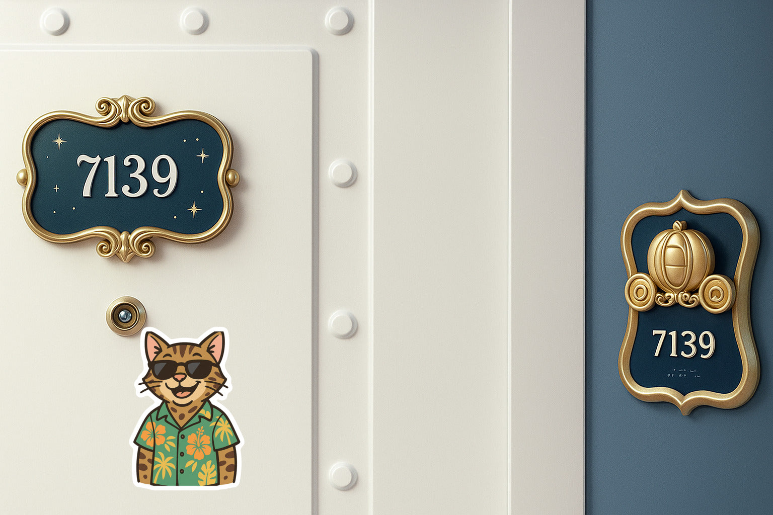 Tropical Bengal Cat - Door Style 2 Mockup
