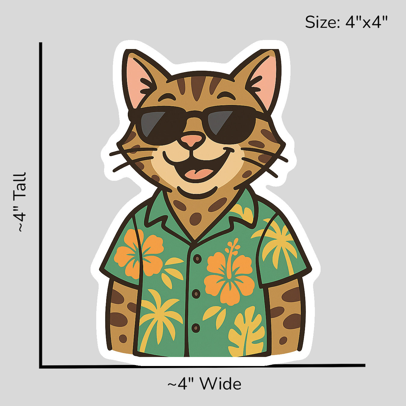 Tropical Bengal Cat - Size Reference Mockup