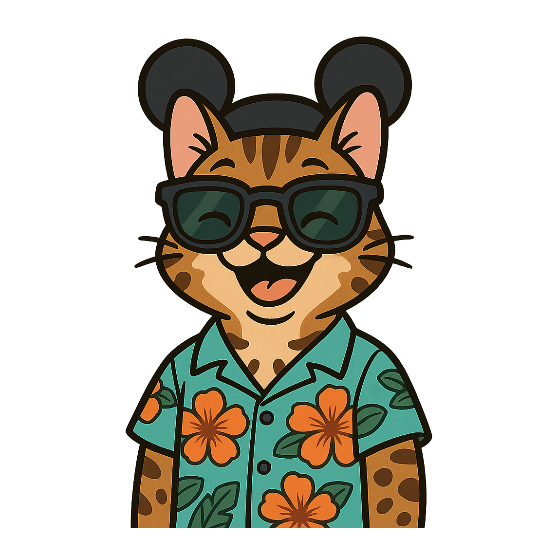 Magic Bengal Cat - Bordered Artwork