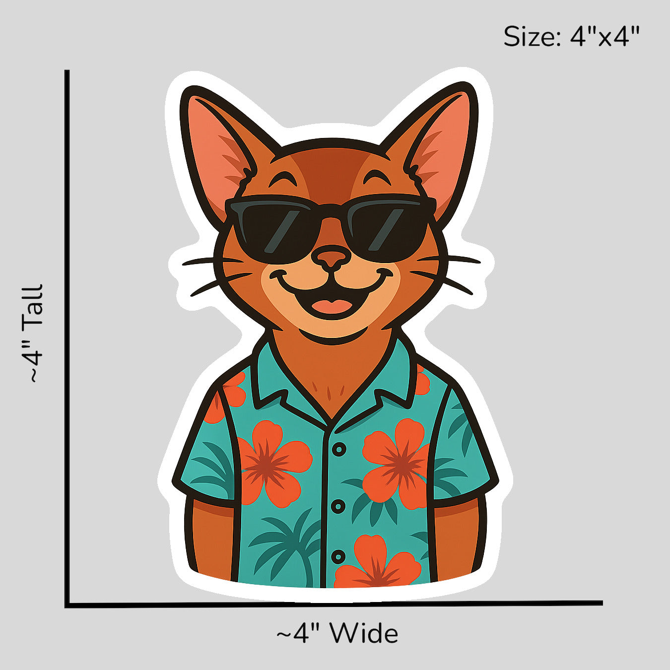 Tropical Abyssinian Cat - Size Reference Mockup