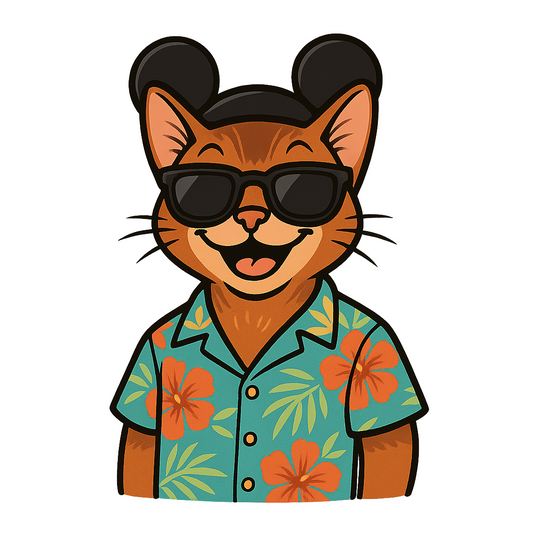 Magic Abyssinian Cat - Bordered Artwork