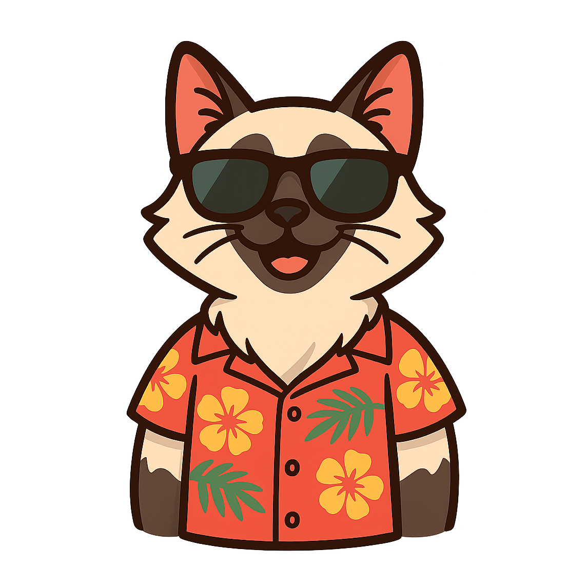 Tropical Birman Cat - Bordered Artwork