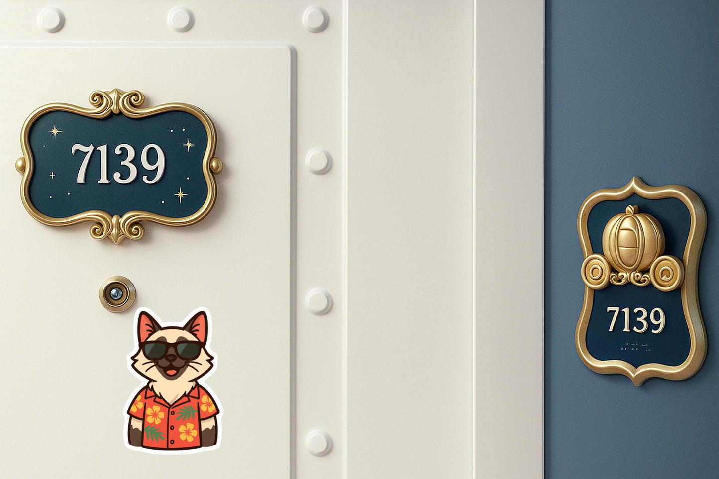 Tropical Birman Cat - Door Style 2 Mockup