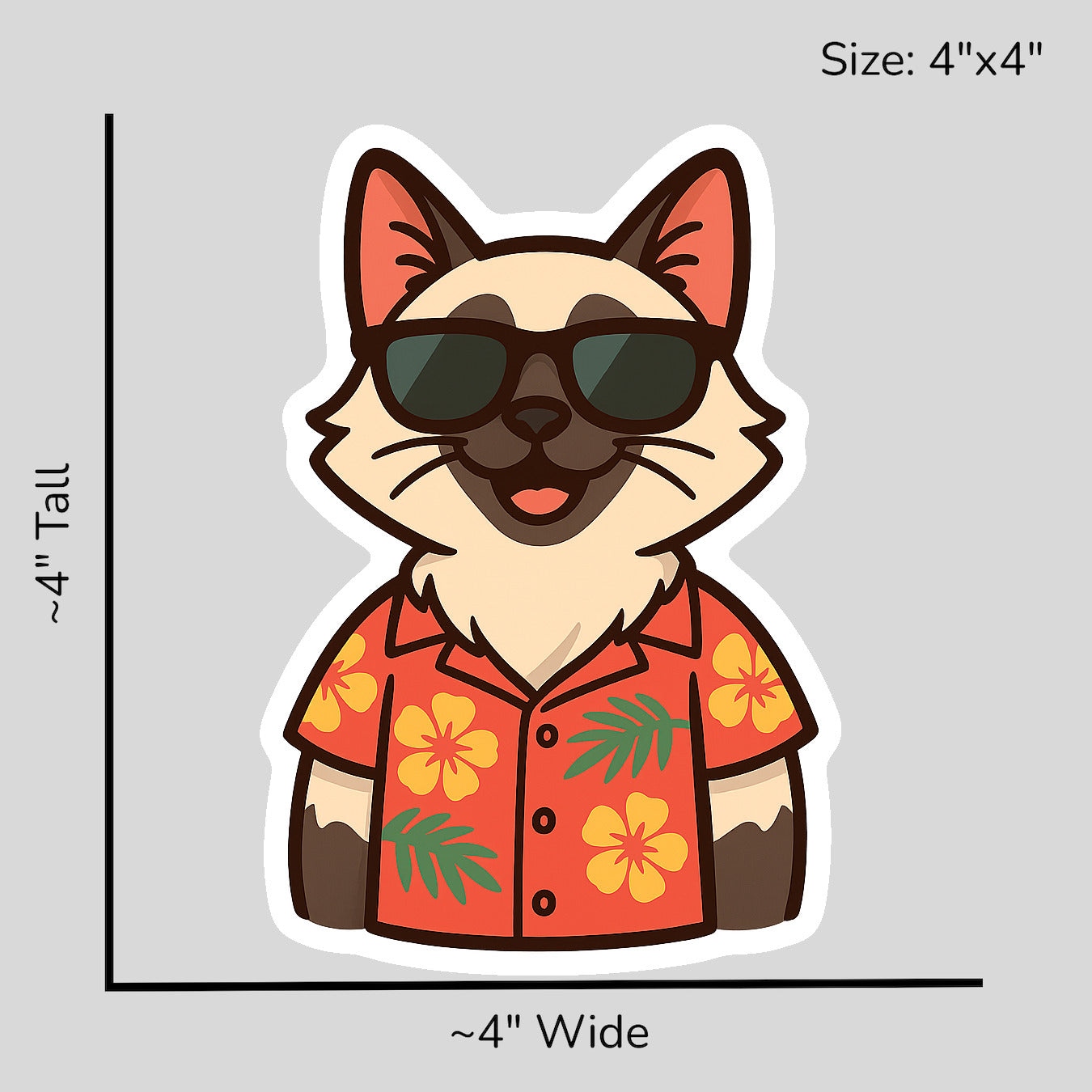 Tropical Birman Cat - Size Reference Mockup