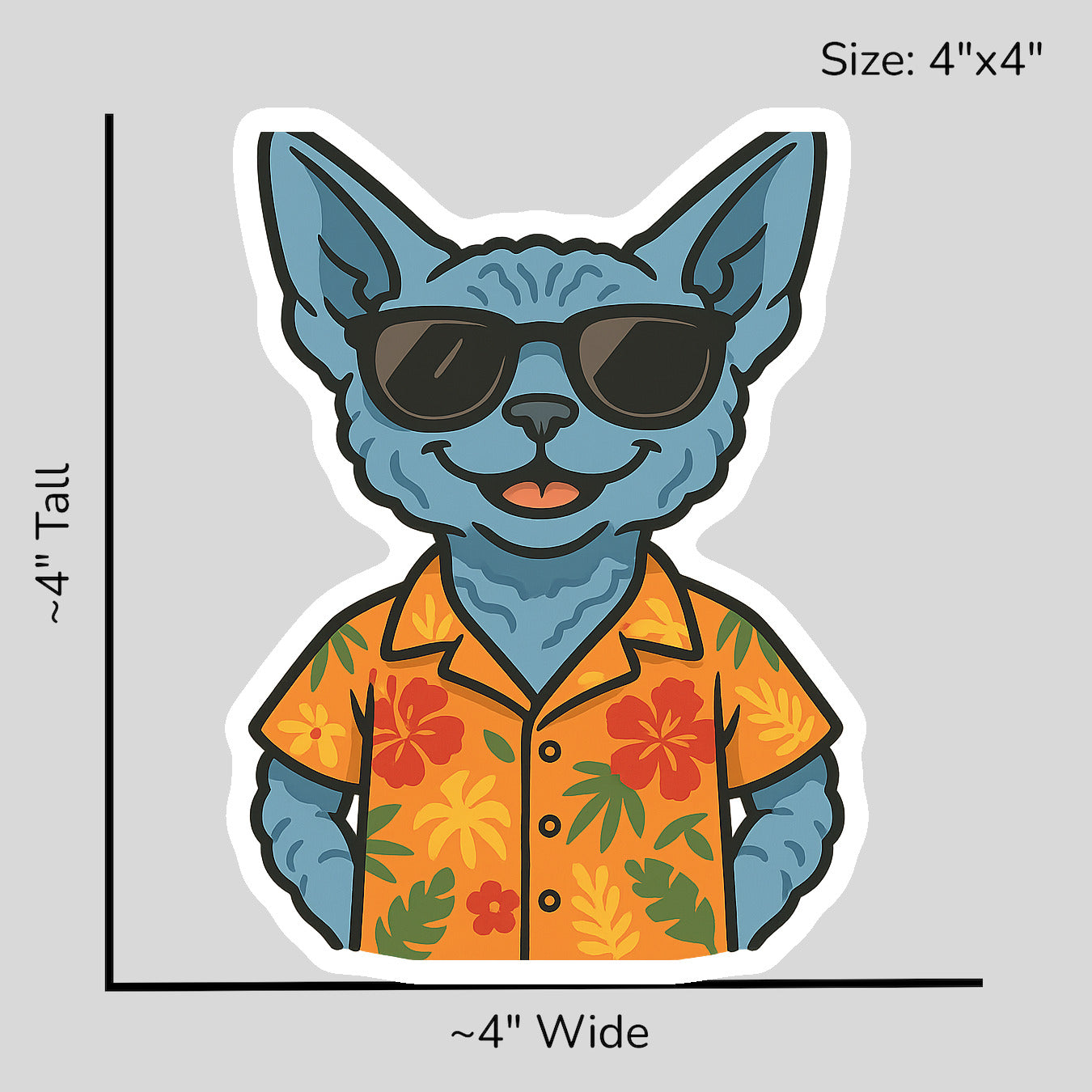 Tropical Devon Rex - Size Reference Mockup