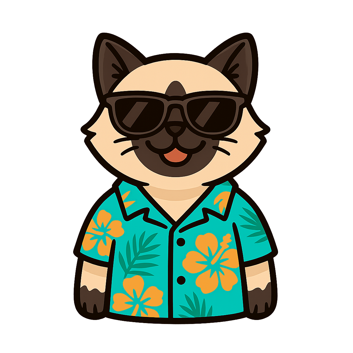 Tropical Himalayan Cat - Bordered Artwork