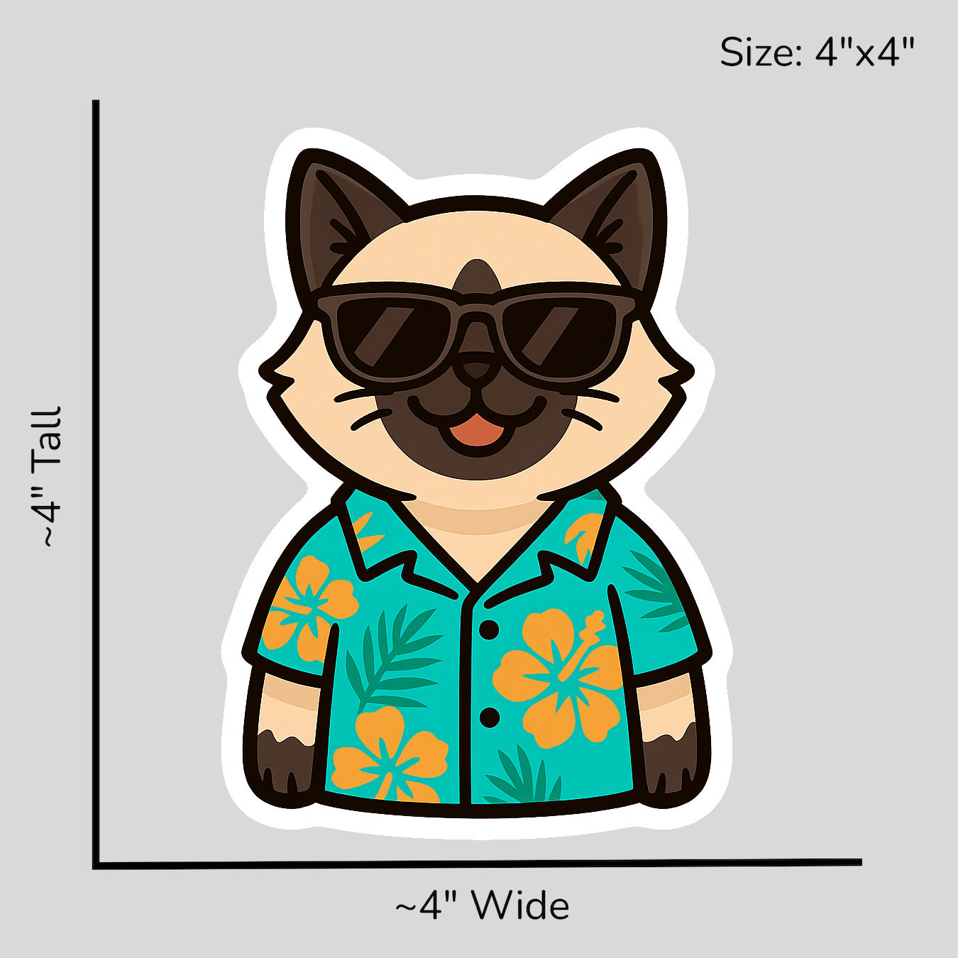 Tropical Himalayan Cat - Size Reference Mockup