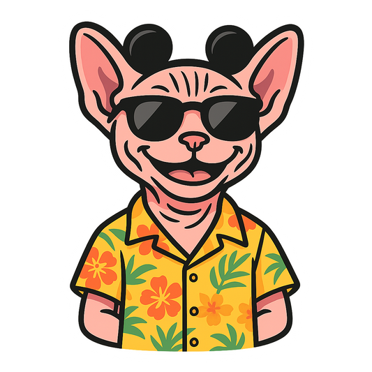 Magic Sphynx Cat - Bordered Artwork