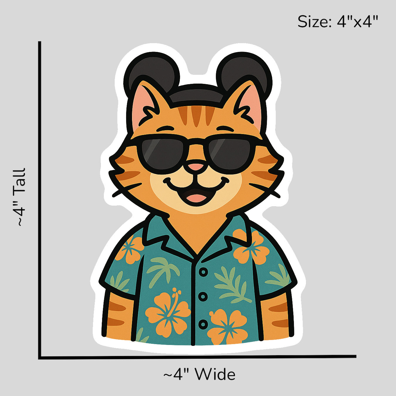 Magic Manx Cat - Size Reference Mockup