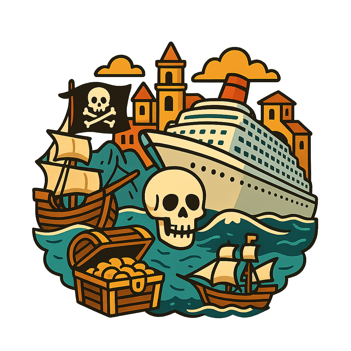 Pirates' Ocean Quest - Bordered Artwork