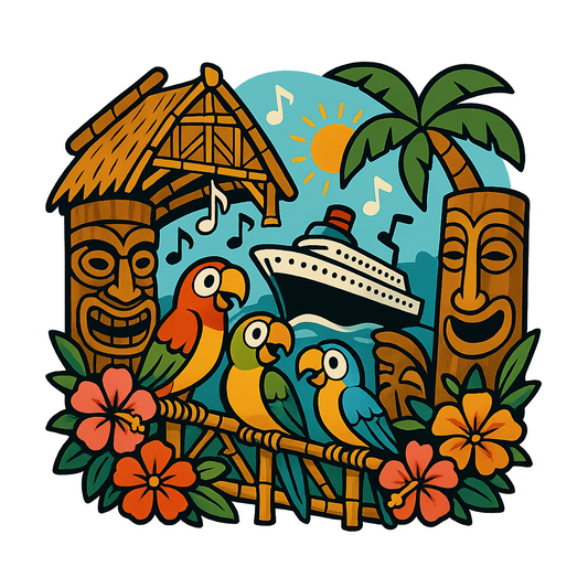 Tiki Paradise Cruise - Bordered Artwork