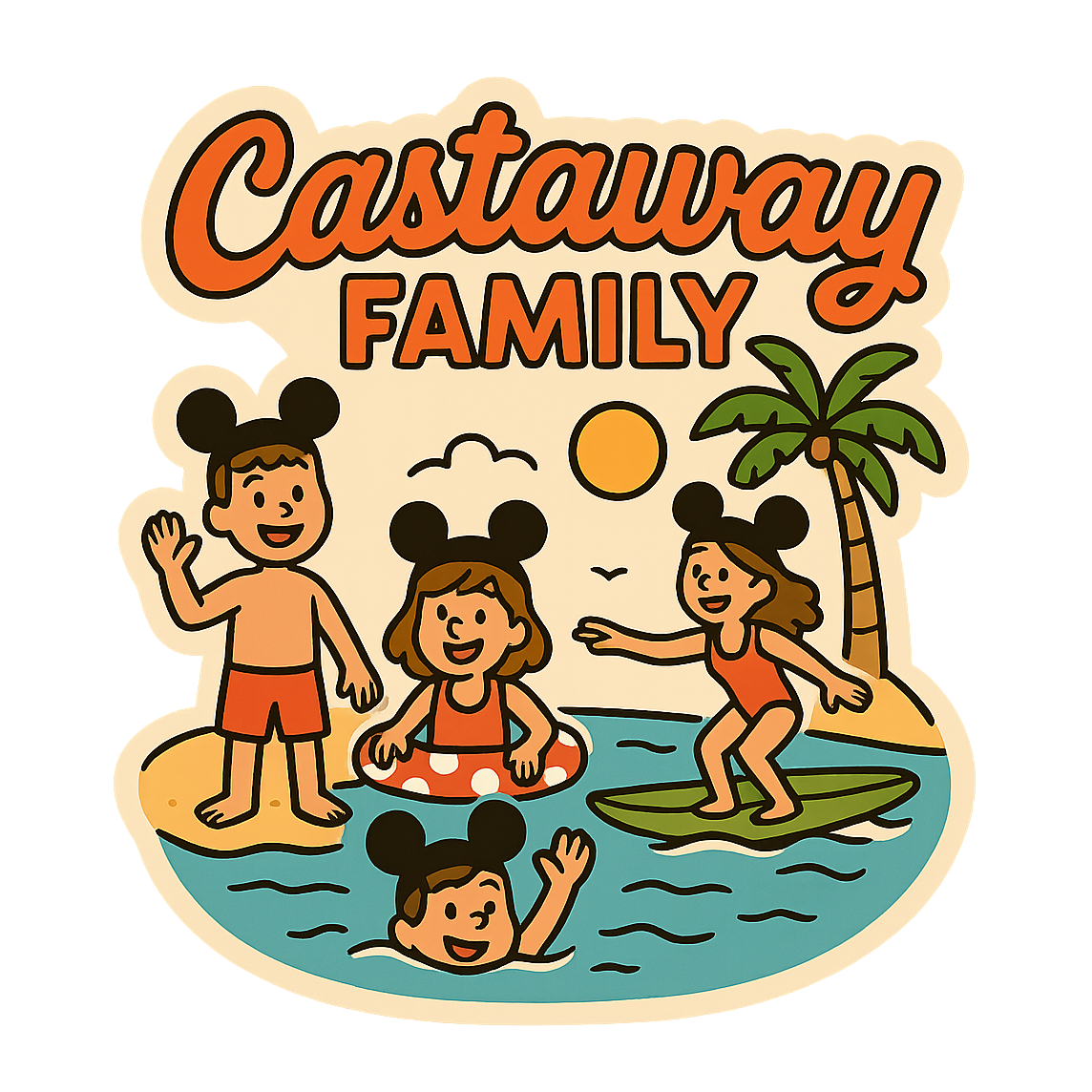Castaway Family  - Bordered Artwork