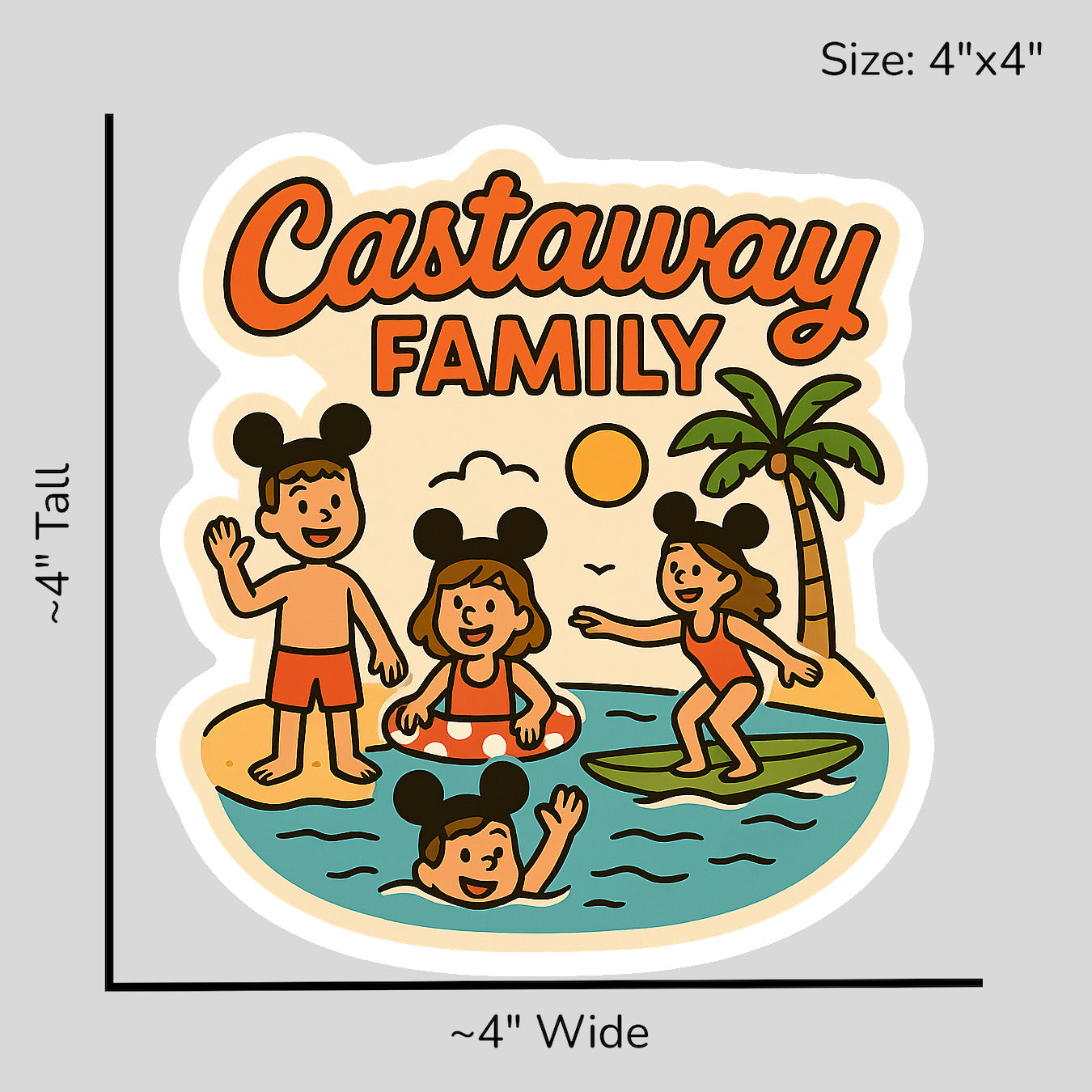 Castaway Family  - Size Reference Mockup