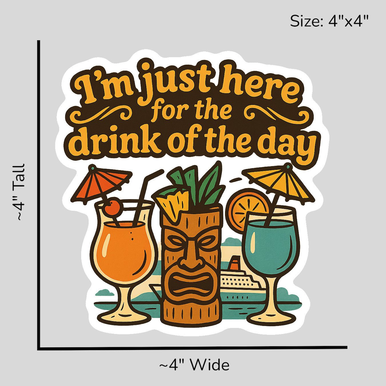 Just Here for Drinks - Size Reference Mockup
