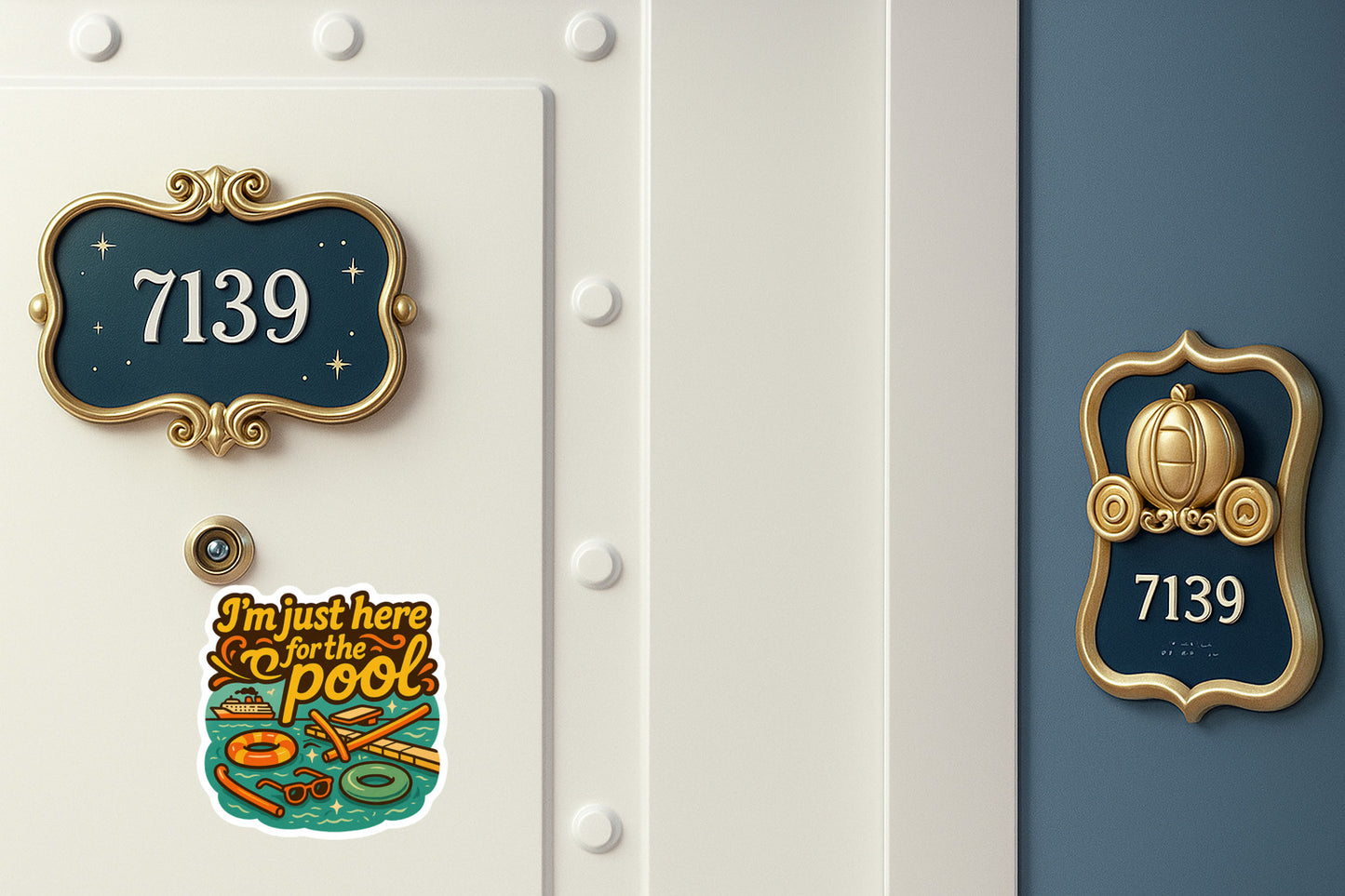 Just Here for the Pool - Door Style 2 Mockup