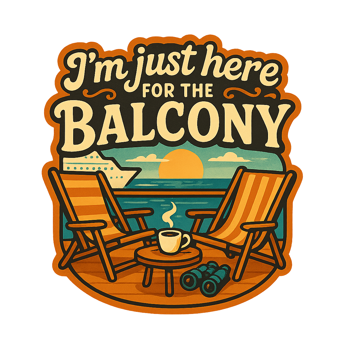 Just Here for Balcony Time - Bordered Artwork