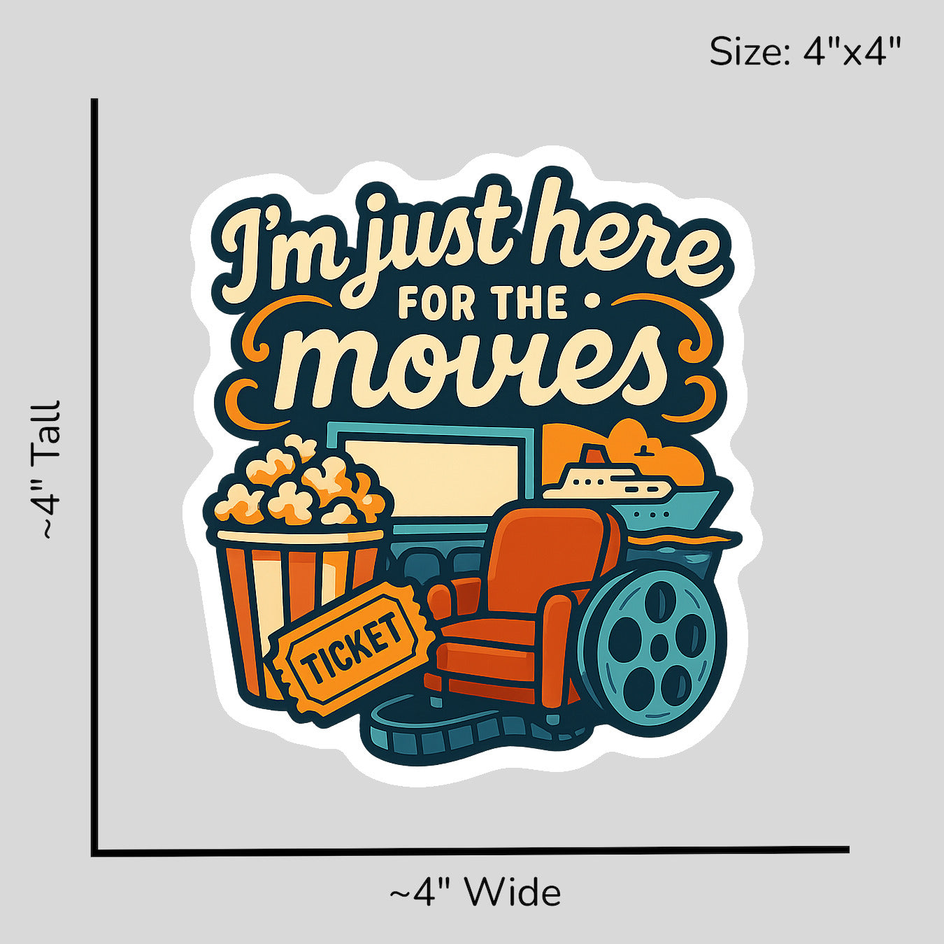 Just Here for Movies - Size Reference Mockup