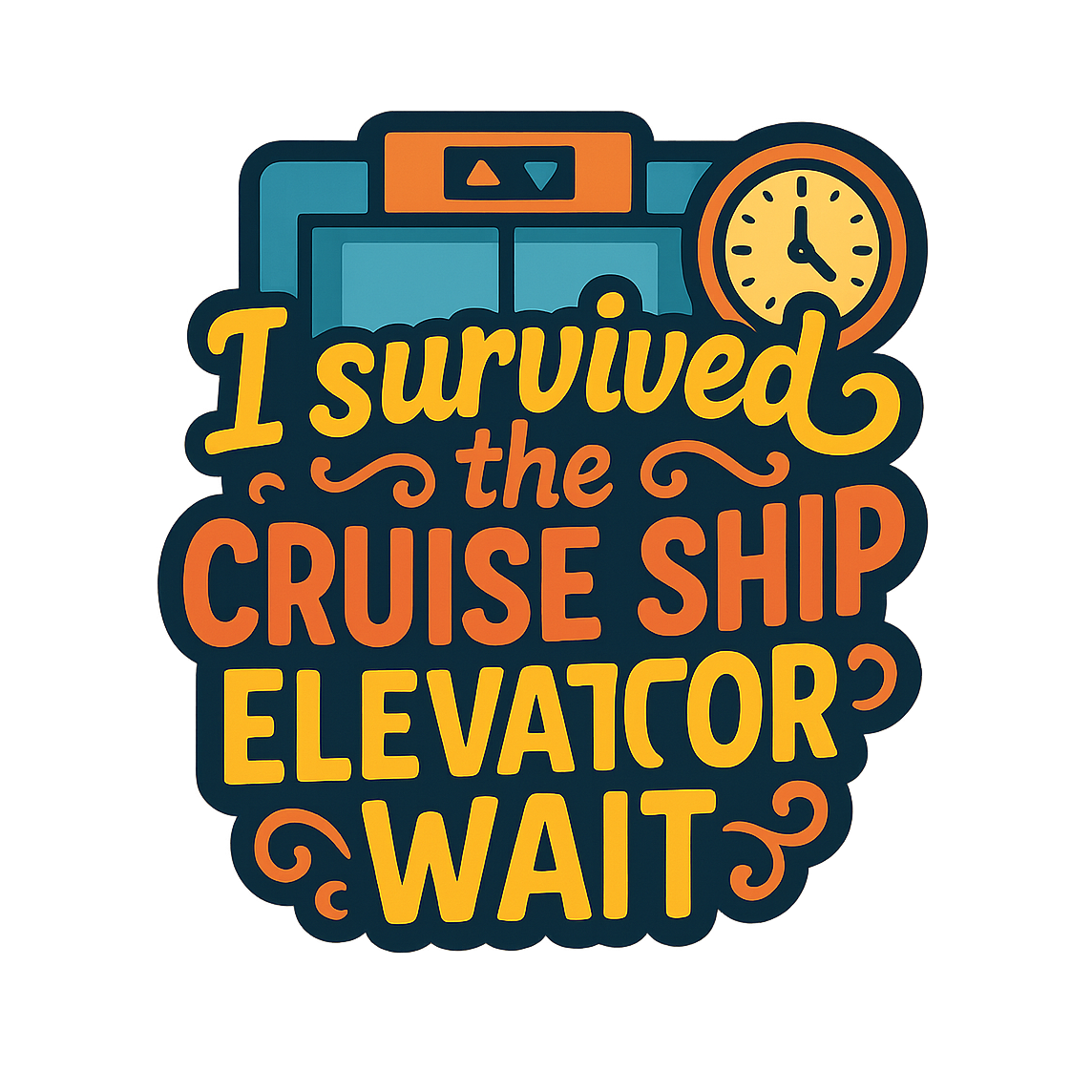 Elevator Wait Survivor - Bordered Artwork
