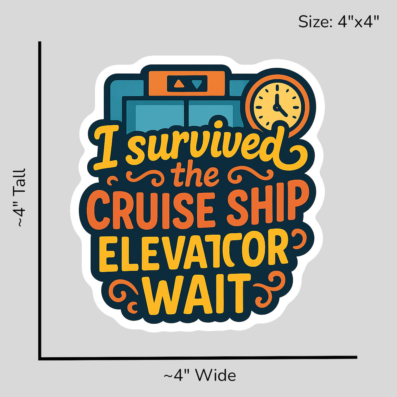 Elevator Wait Survivor - Size Reference Mockup