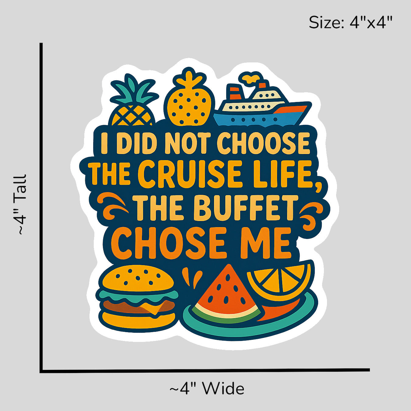 Buffet Chose Me - Size Reference Mockup
