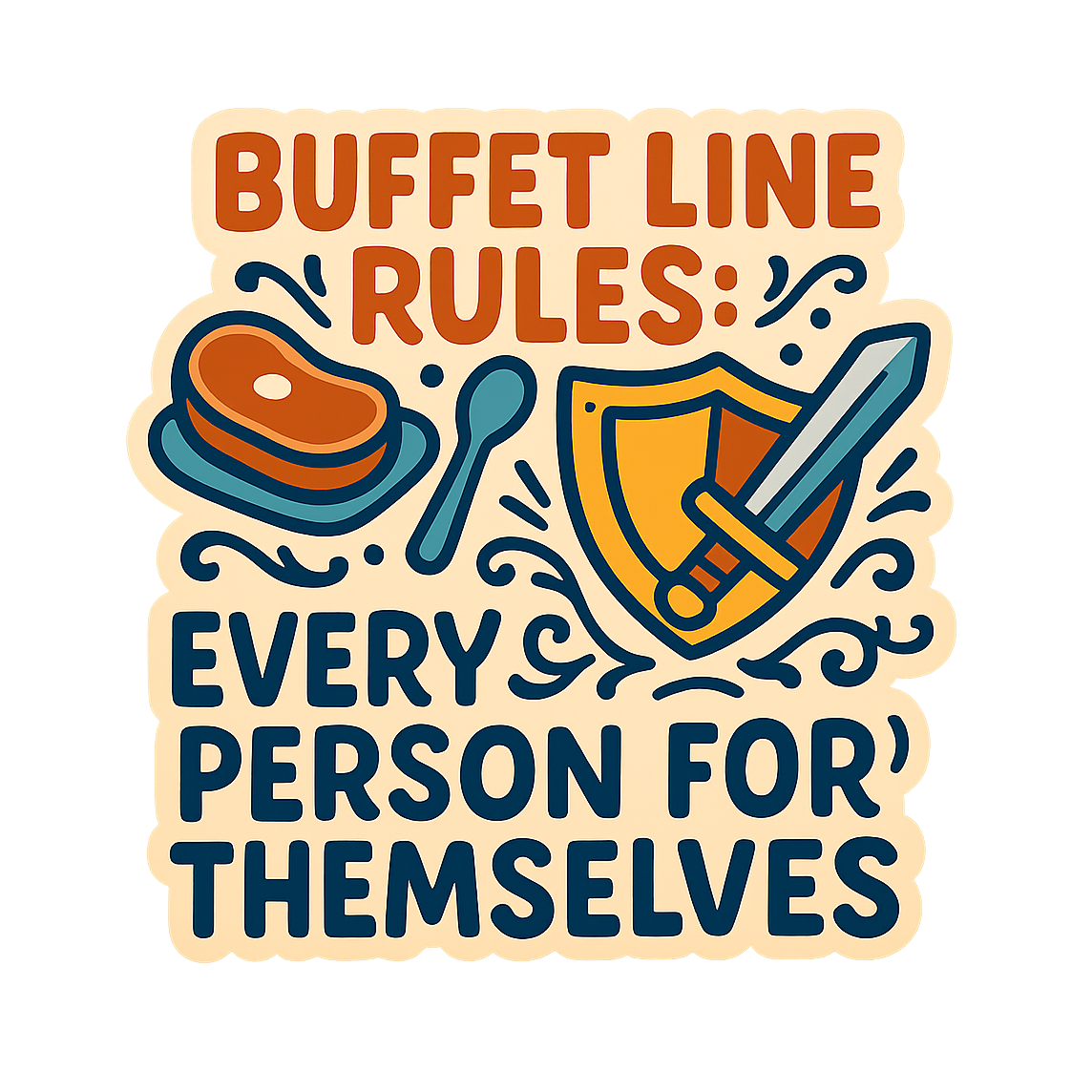 Buffet Line Warfare - Bordered Artwork