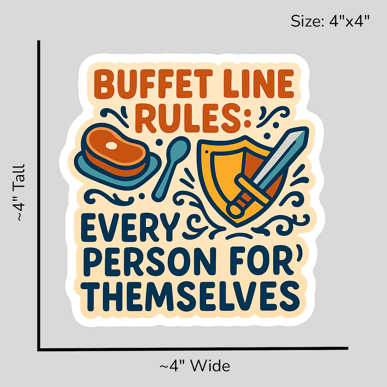 Buffet Line Warfare - Size Reference Mockup