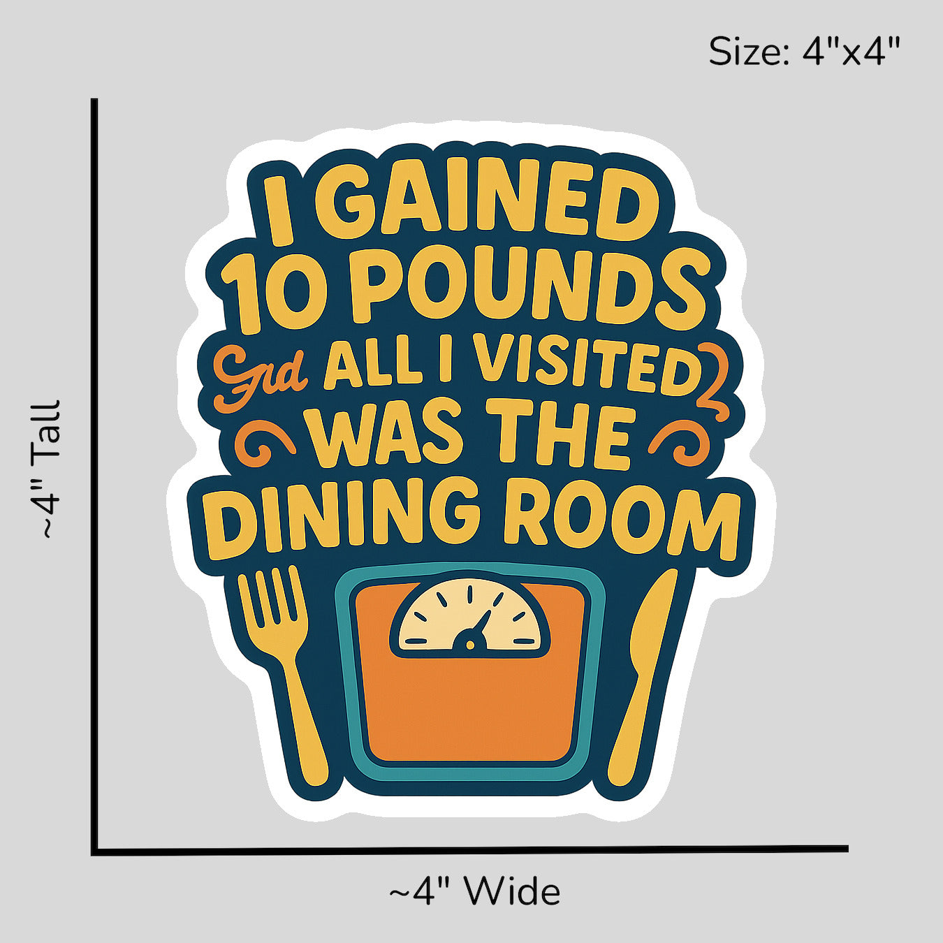 Dining Room Tourist - Size Reference Mockup