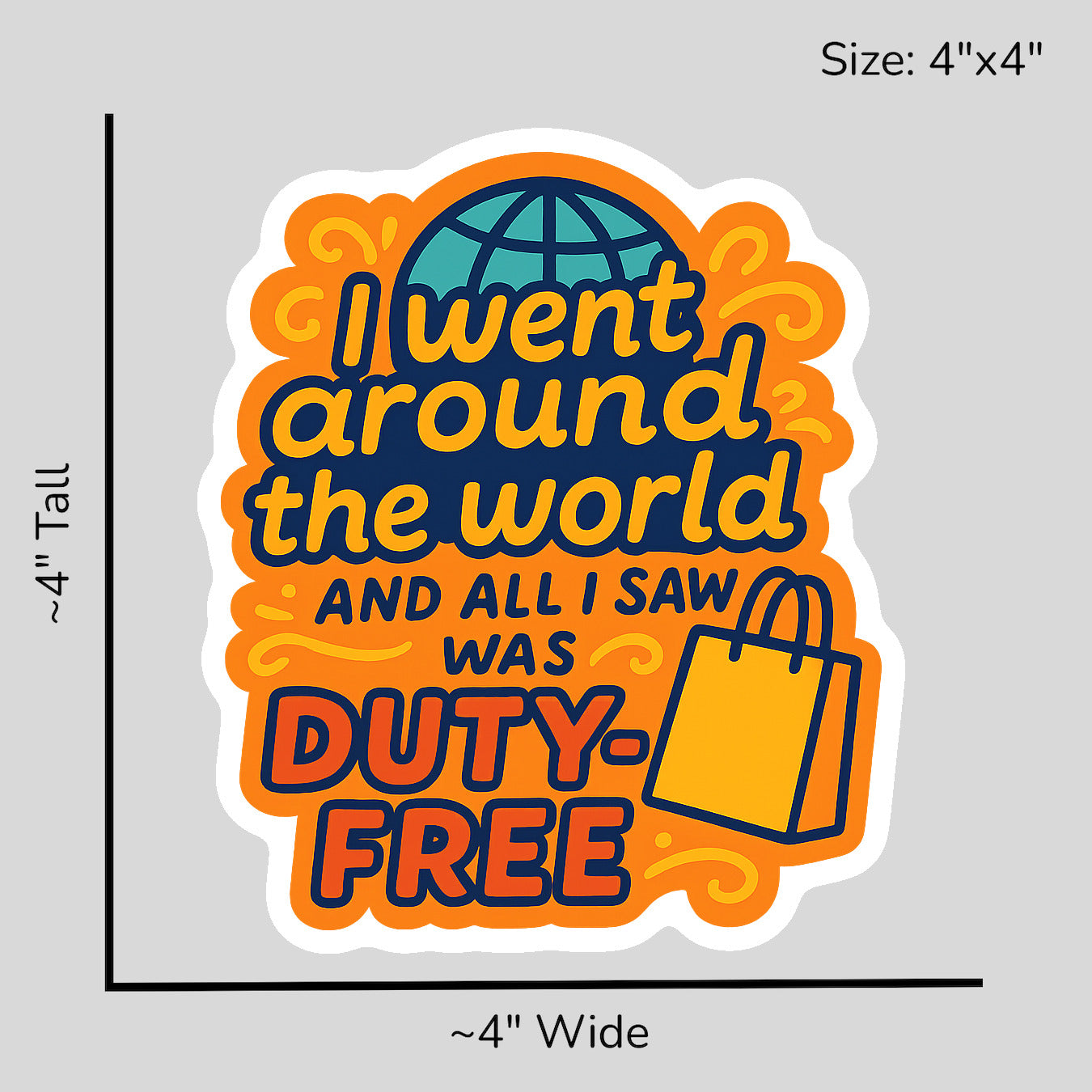 Duty Free World Tour - Size Reference Mockup
