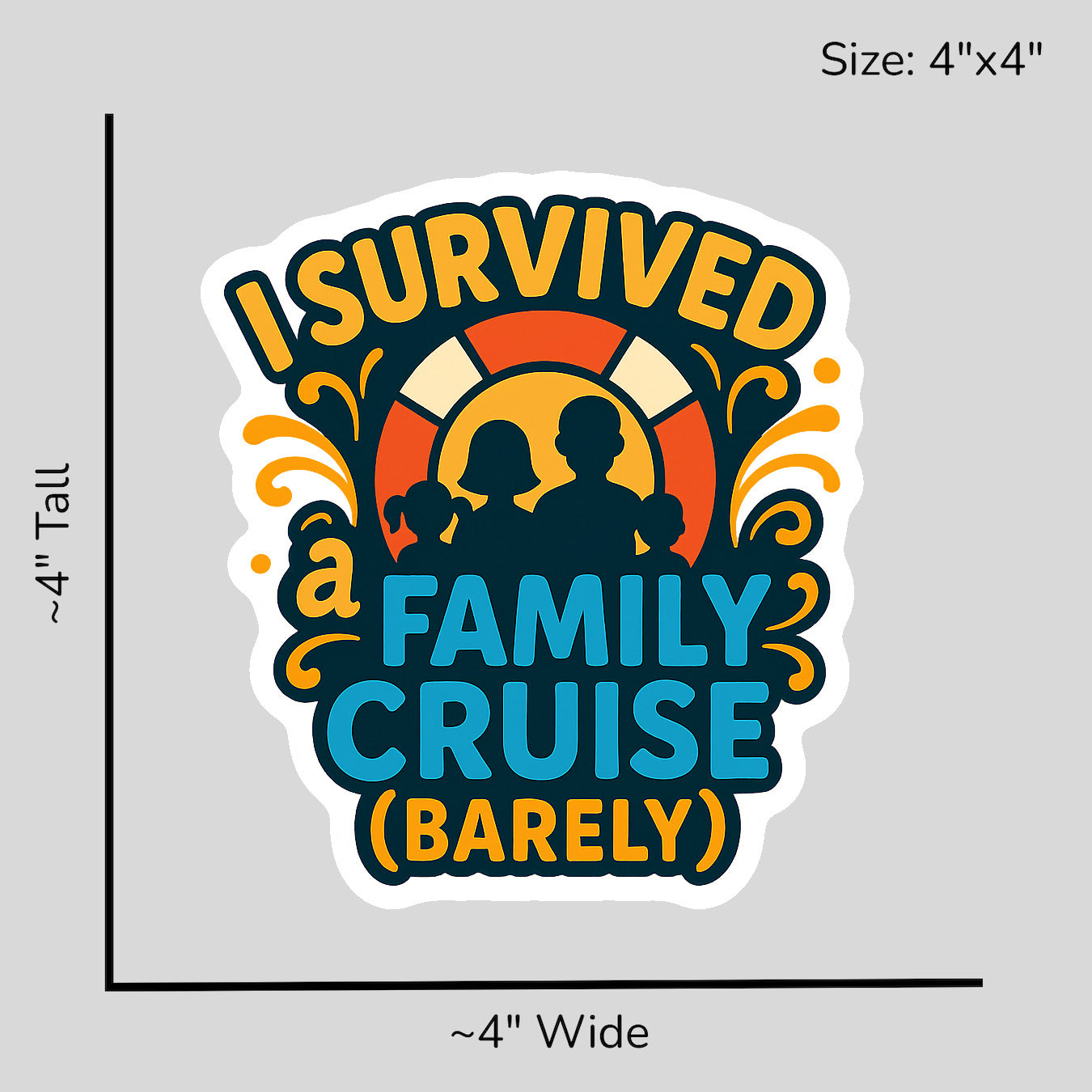 Family Cruise Survival - Size Reference Mockup