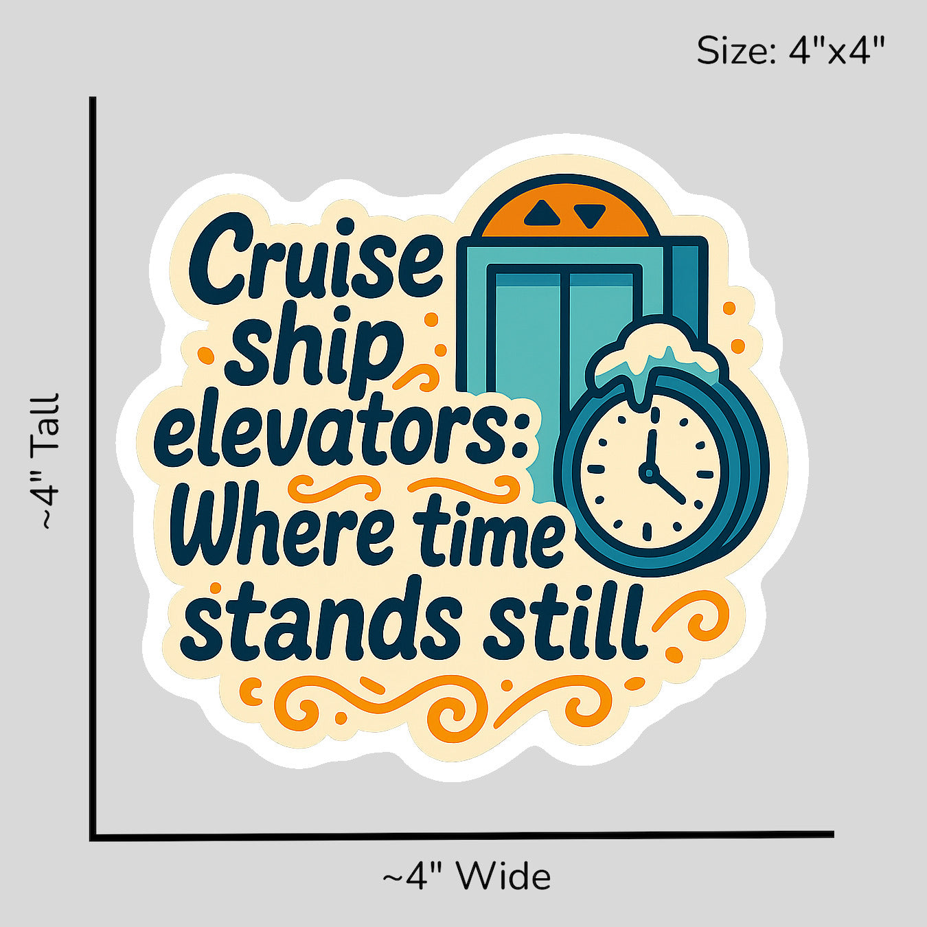 Time Stands Still Elevators - Size Reference Mockup