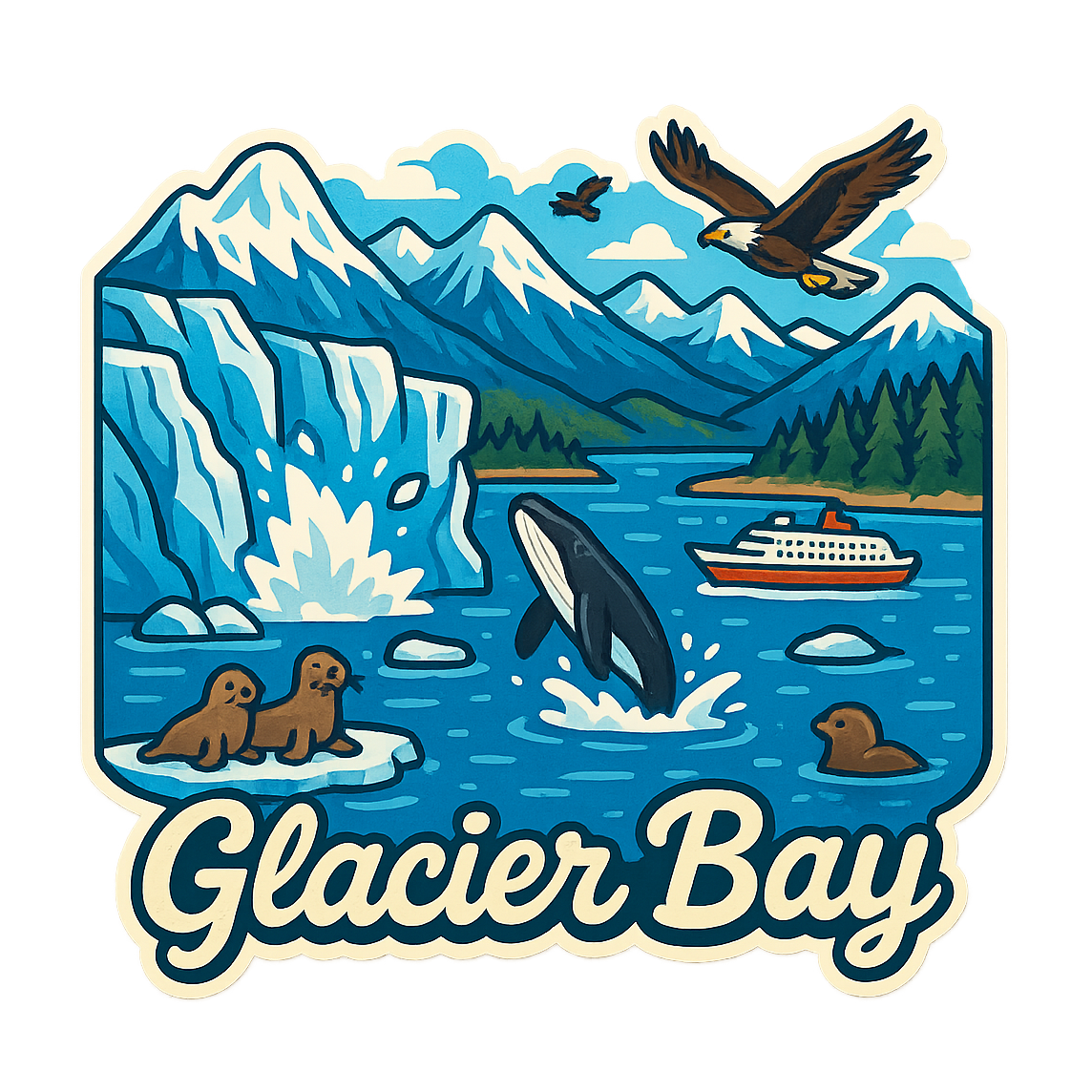 Glacier Bay Adventure - Bordered Artwork