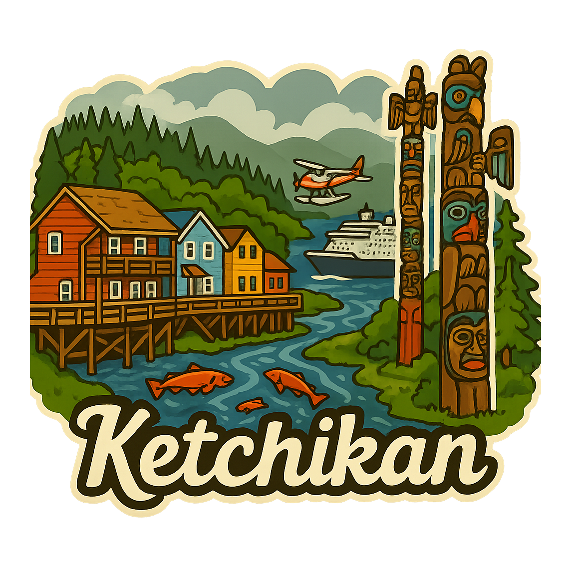 Scenic Ketchikan - Bordered Artwork